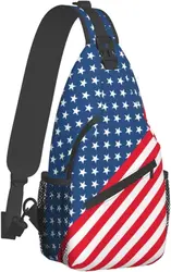 Vintage American Flag Sling Backpack Crossbody Bag Adjustable Daypack USA American Flag Crossbody Sling Backpack Men Custom United  main image 3