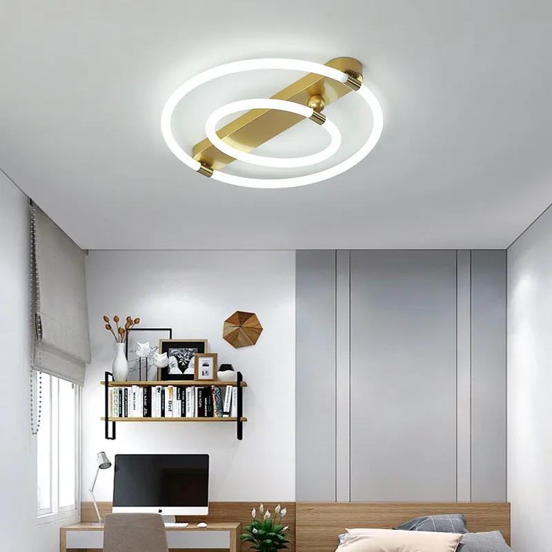 New style bedroom light luxury round room ceiling lamp golden led ceiling lamp creative nordic lamp