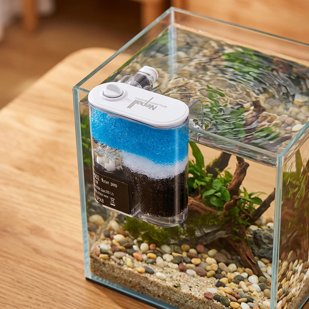 Nepall 三層式 ろ過 滝状 水槽用 外部掛式フィルター ミニサイズ USB