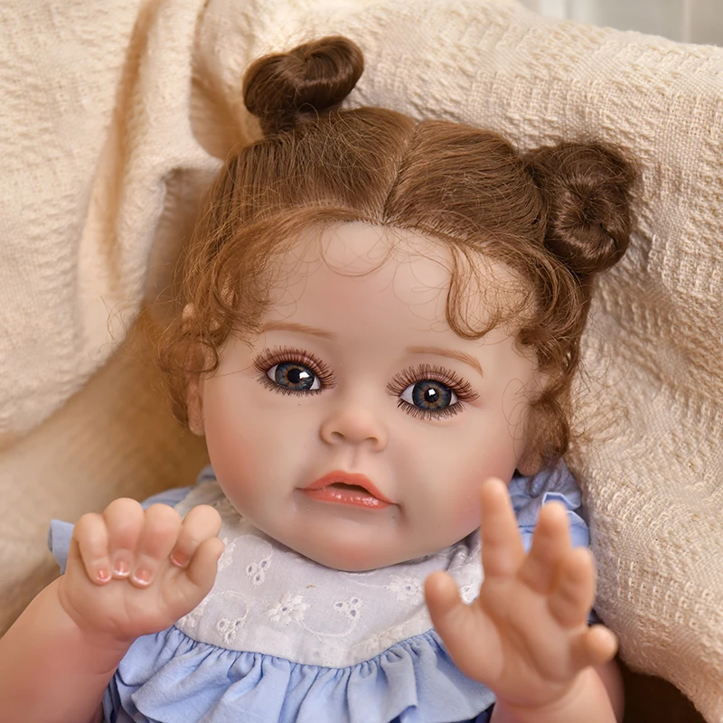 Cute Reborn Doll Toddler Girl 3d Skin Lifelike Baby Silicone Realistic Reborn Dolls for Girls