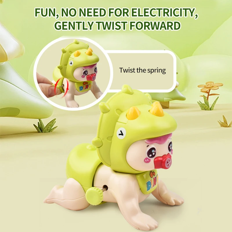 Cute Cartoon Design Classic Educational Learn to Climb Toys Baby Crawling Baby Doll Wind up Toys