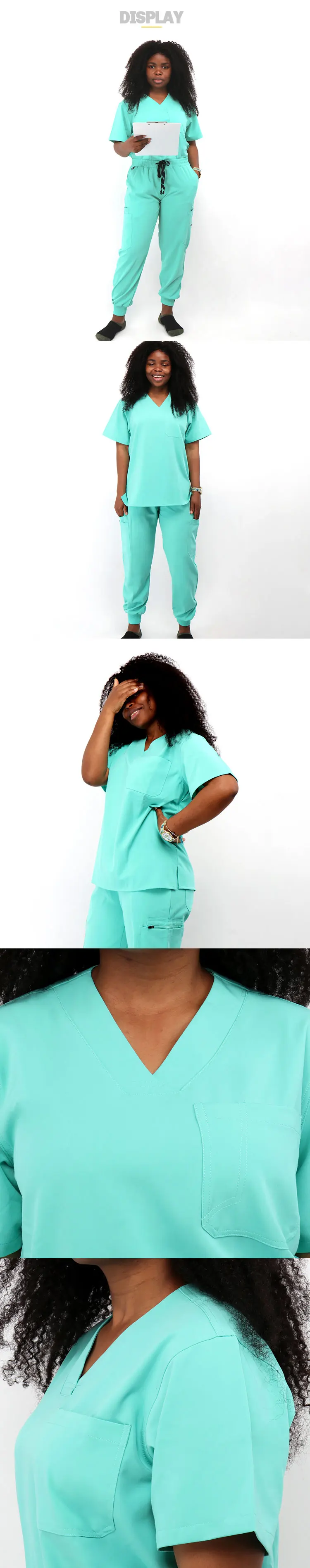 Hospital Scrubs Unisex Uniform Spandex Scrubs Set Nursing Scrubs Plus