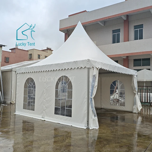 European Pagoda Tent 5x5 Square Top Roof Outdoor Pagoda Party Tent for Weddings Ceremonies Event