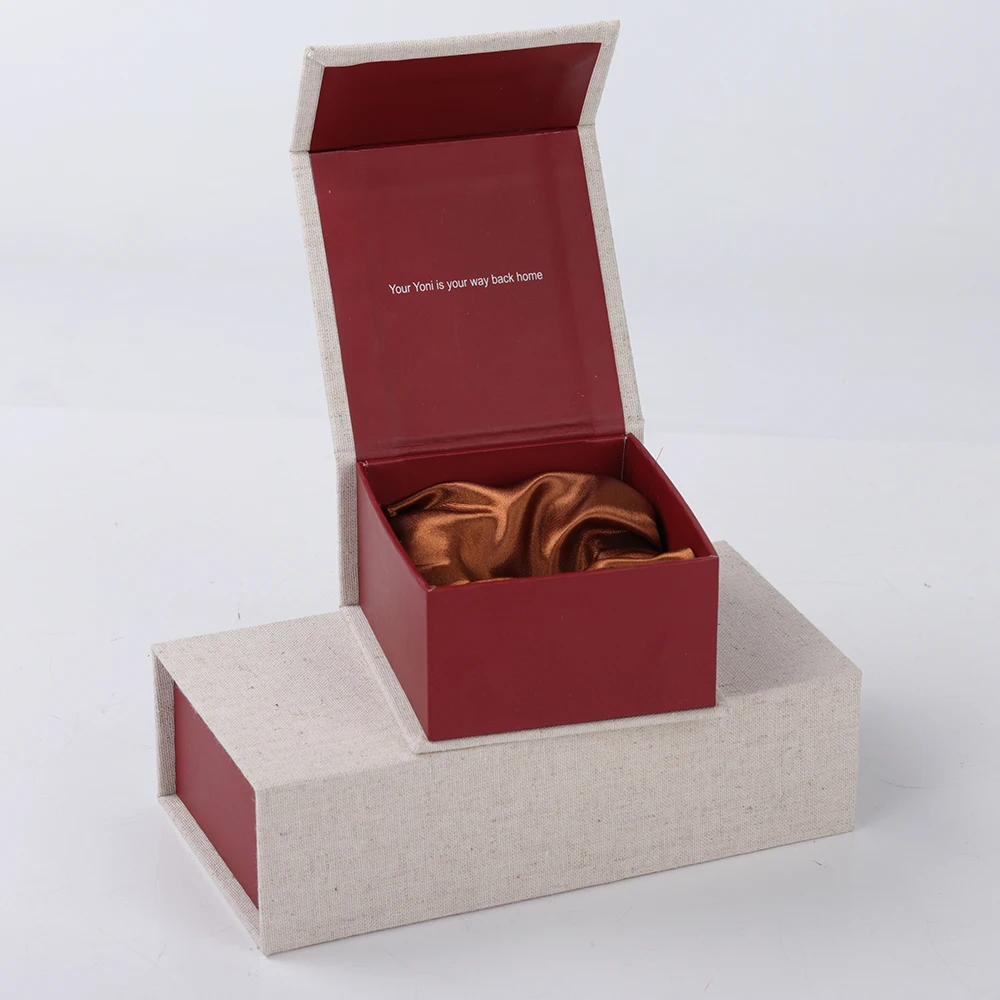 Custom Luxury Linen Fabric Cardboard Packaging Box for Adult Toys Magnetic Gift Box with Silk Insert for Sexy Sex Dolls