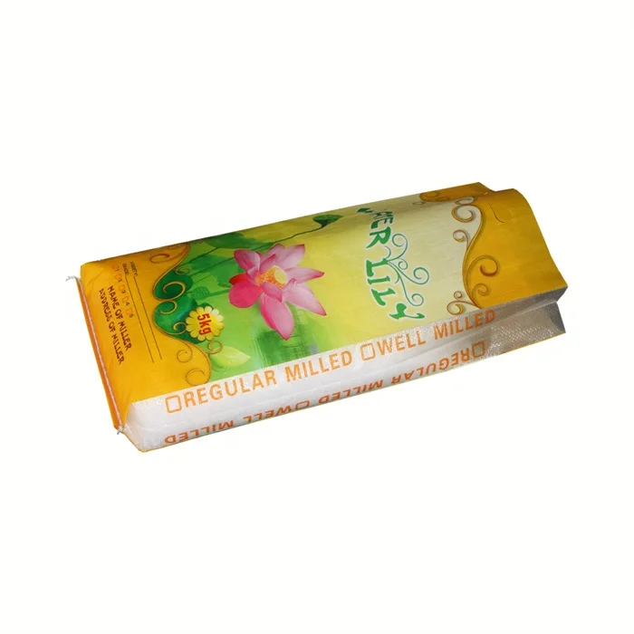 High Quality Bopp Laminated Empty 5kg 10kg 25kg 50kg  pp Woven Rice Packaging Plastic Rice Bag