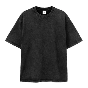 Mineral Washed T-shirt 260g Distressed Custom T Shirt Women Abrade Loose Women's Cotton T-shirt Custom Logo Polo Plus Size