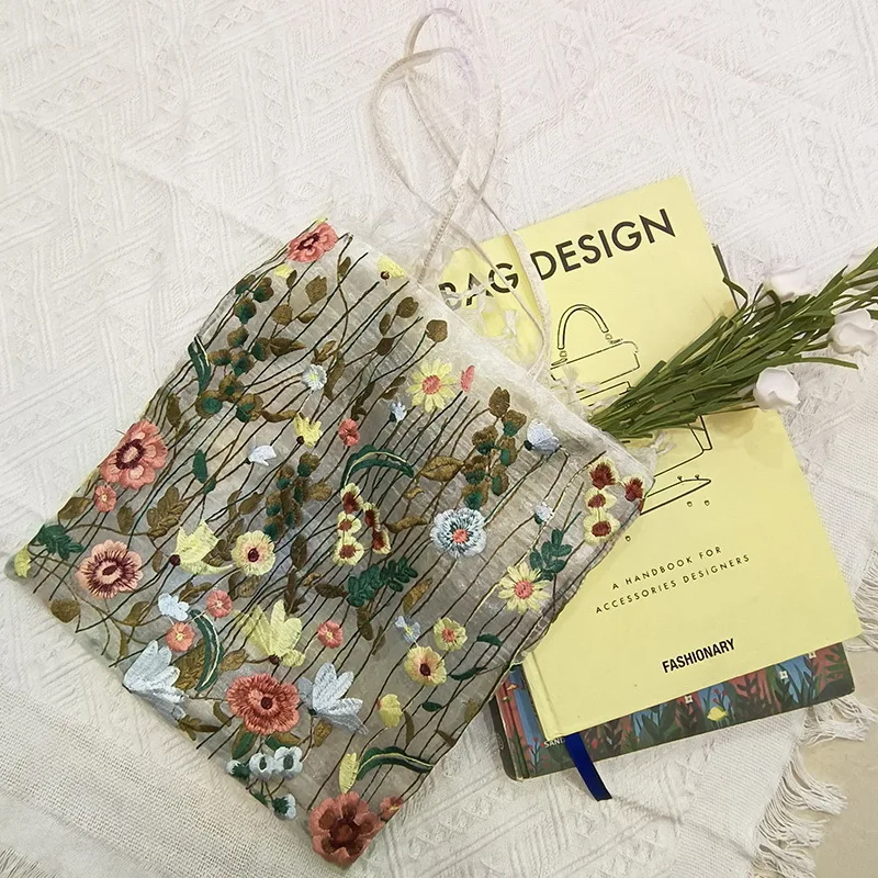 Borsa A Tracolla Ricamata A Fiore - Tela Vintage Per Donna, 17.5x12 Cm