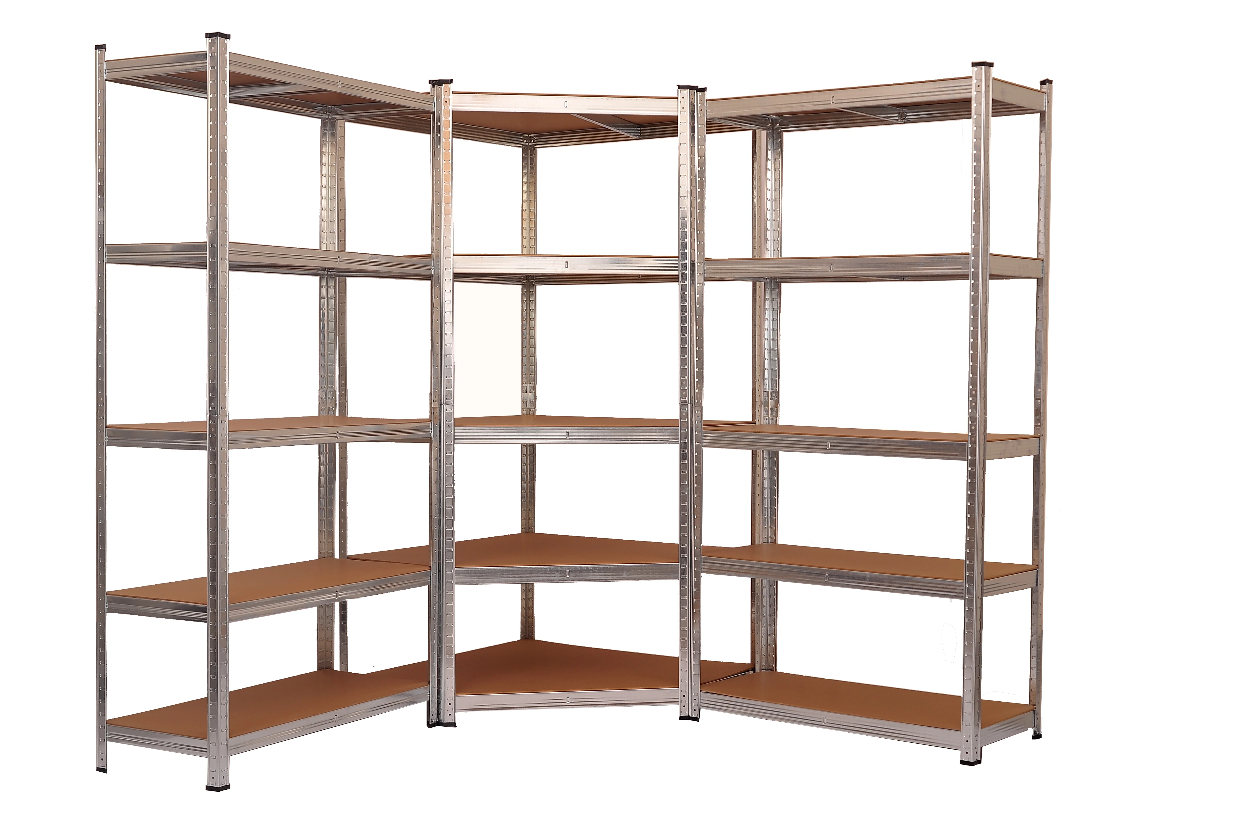 Heavy-Duty 5-Layer Boltless Steel Corner Shelf Galvanized Industrial ...