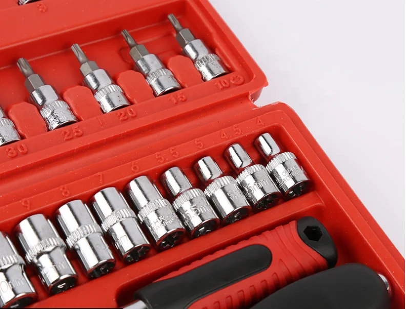 Multi-function Oem Red/black Household Hand Car Tools Bike Repair Tool Set Box Mechanic Automotive Tools for Sale