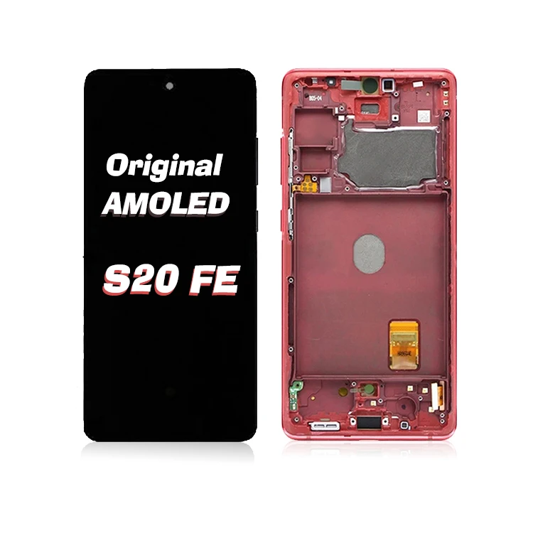 Original OEM OLED Screen For Sam Sung Galaxy S20 FE with Frame LCD Display Touch Screen Replacement