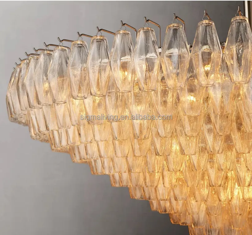 chandelier ceiling light luxury light clear glass round 61