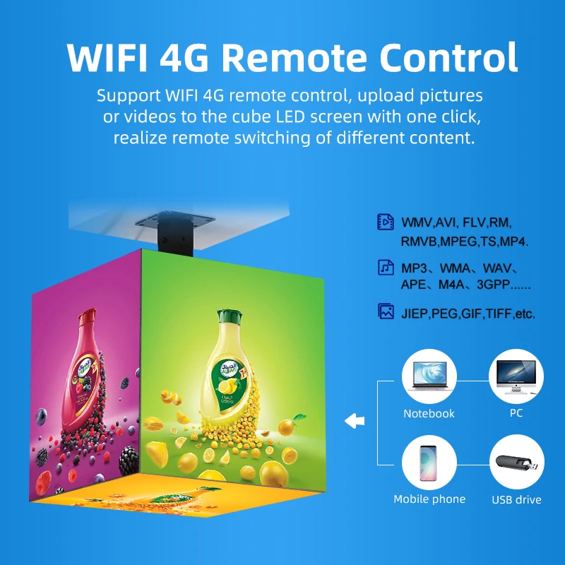 HD P2.5 P3 P3.91 P4mm Waterproof Multi Face Cube LED Display Screen Store Market Indoor Outdoor Advertising LED Video Wall
