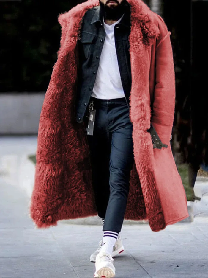 Liu Ming New Fashion Winter Men Warm Thick Fur Fleece Overcoat Long ...
