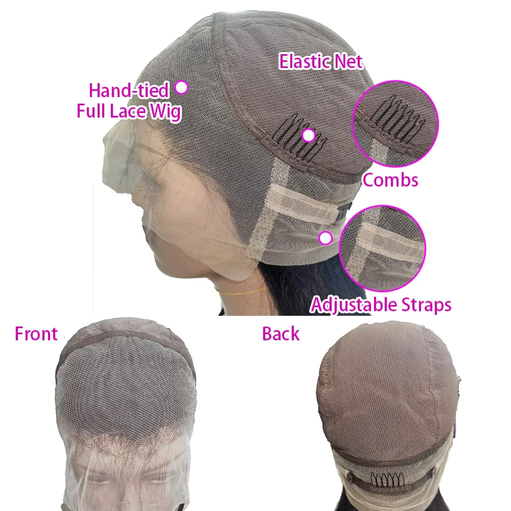 360 Full Lace Frontal Echthaar Perücke Kinky Straight Natürlicher Look_voghion.com