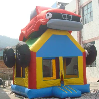 good price car theme inflatable bouncer cars with air blower for kids