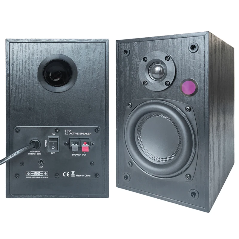 Active Dual Mode Bookshelf Speakers 4 Inch Studio Monitor Hifi Speaker ...