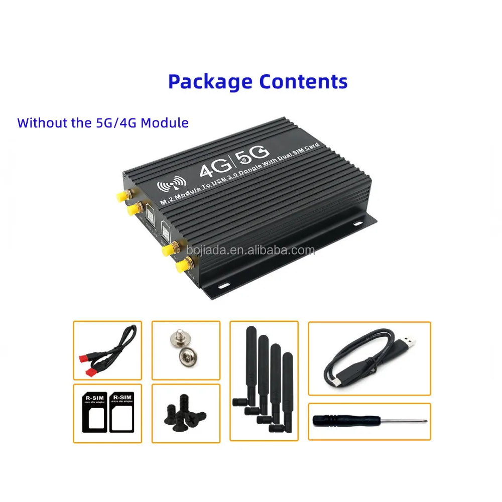 USB3 to M.2 Key B 4G 5G Modem Adapter Enclosure with SIM Card Slot