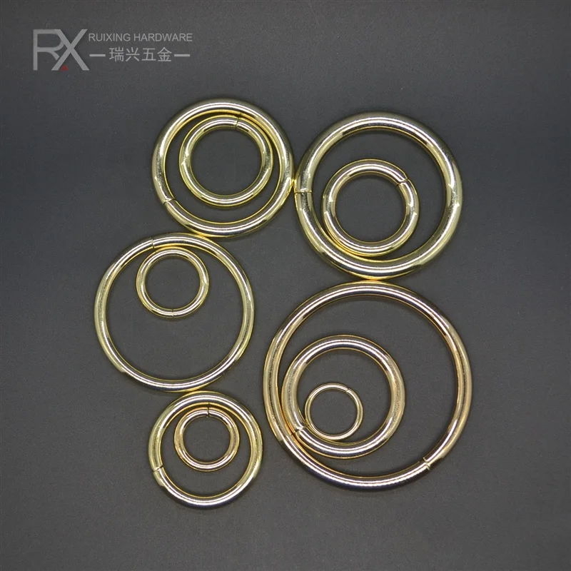 Factory Price Iron Metal Color Circle Ring for Bag Custom Size Snap O Ring Handbag Hardware Round Accessories Jump Ring Bag Part