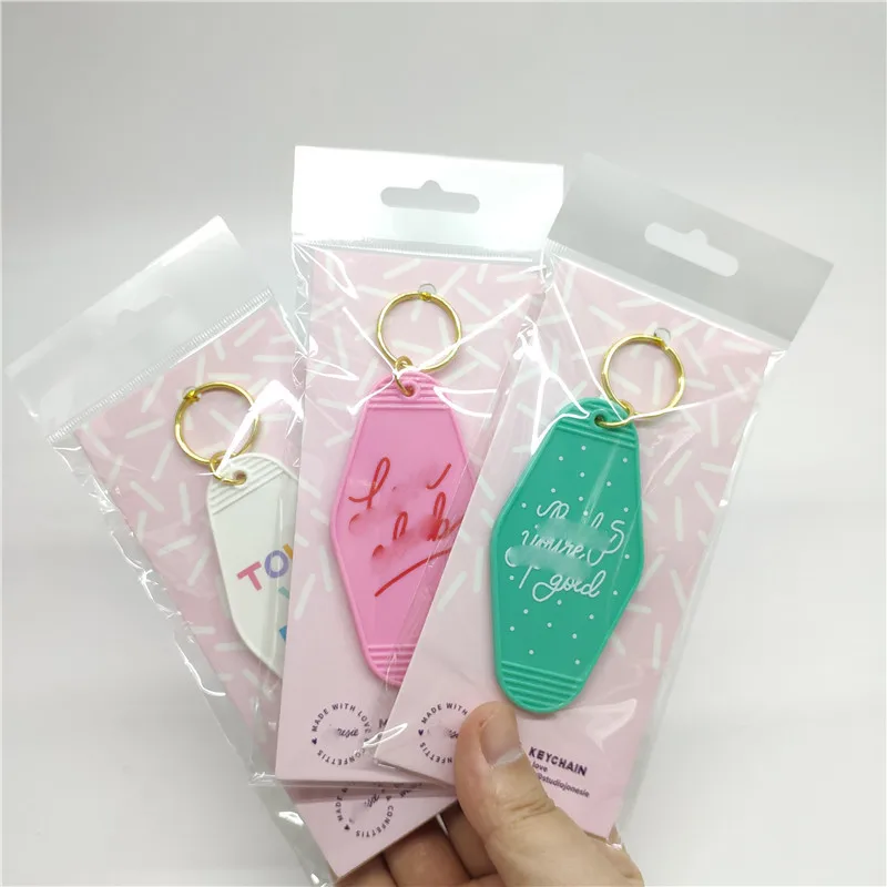 Blank Motel Keychains UV Printing Key Tag at