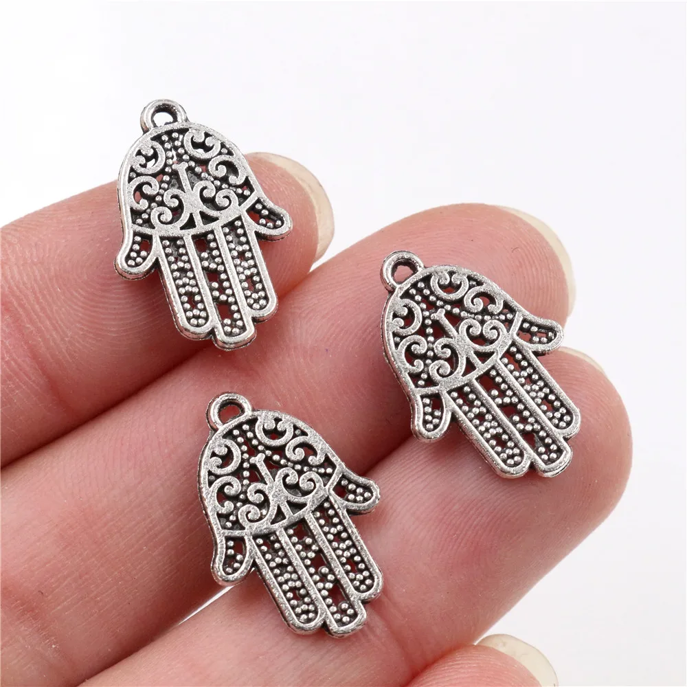 20pcs Antique Hamsa Palm Charms 20x15mm Vintage Tibetan Pendant Charm Jewelry Ma 20pcs Antique Hamsa Palm Charms 20x15mm Vintage Tibetan Pendant Charm Jewelry Ma