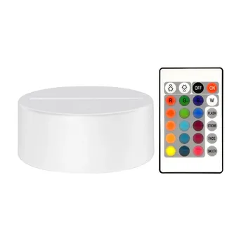 Hot Sales 3D Acrylic Light Board Base Round LED Light Display Stand 16 Colors Decorative Lamp Holder with Remote Art Ornaments