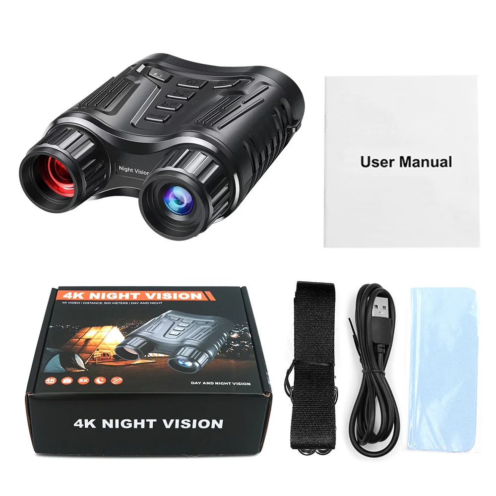 36mp 4k Night Vision Binoculars 2024 8x Digital Zoom 3.2'' Hd Screen