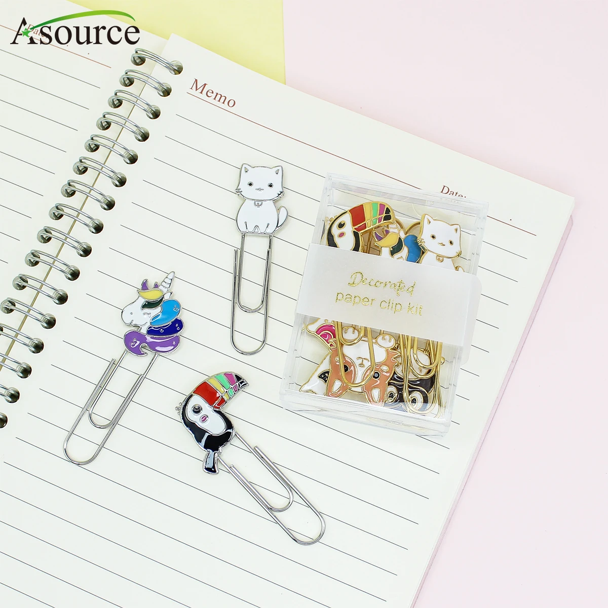 Популярные Позолоченные Симпатичные скрепки с изображением животных и кошек