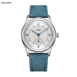 OEM Custom Automatic Watch Manufacturer Simple Business Seagull ST1701 Movement 38mm Mechanical Watch for Men Leather