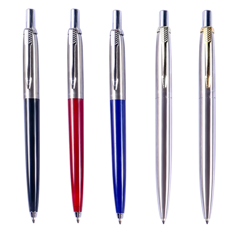 Eacajess New Style Parker Model Pen Black Ink Custom LOGO 1.0mm Gel Ballpoint Pen with Original Metal Steel for Gifts