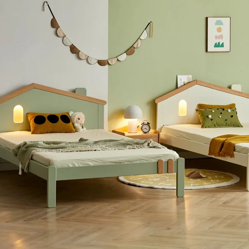 Customized Modern Design Single or Double Wooden Bed for Children's Bedroom Comfortable and Soft Furniture by Manufacturer