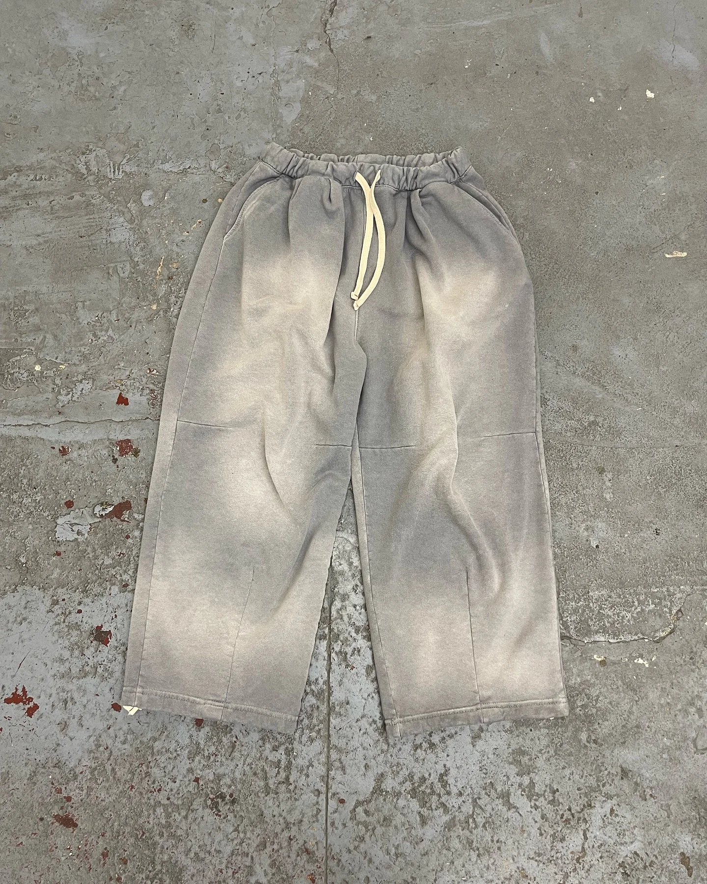 Track Jogger Sweat Pants Streetwear Heavy Cotton Acid Wash Oversized Heavyweight Baggy Straight Wide Leg Flared Sweatpants Men gallery 4