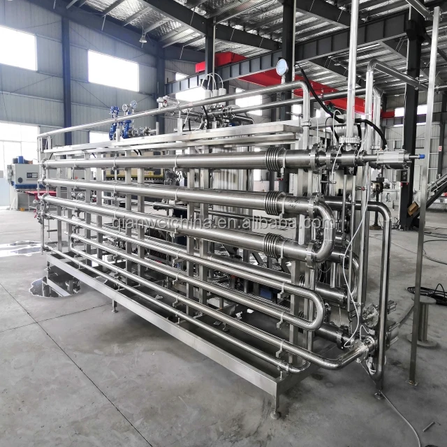 Concentrated Tomato Paste Four Layer Tube Tube UHT Sterilizer PLC Bearing Engine Motor for High Viscosity Paste Stainless Steel
