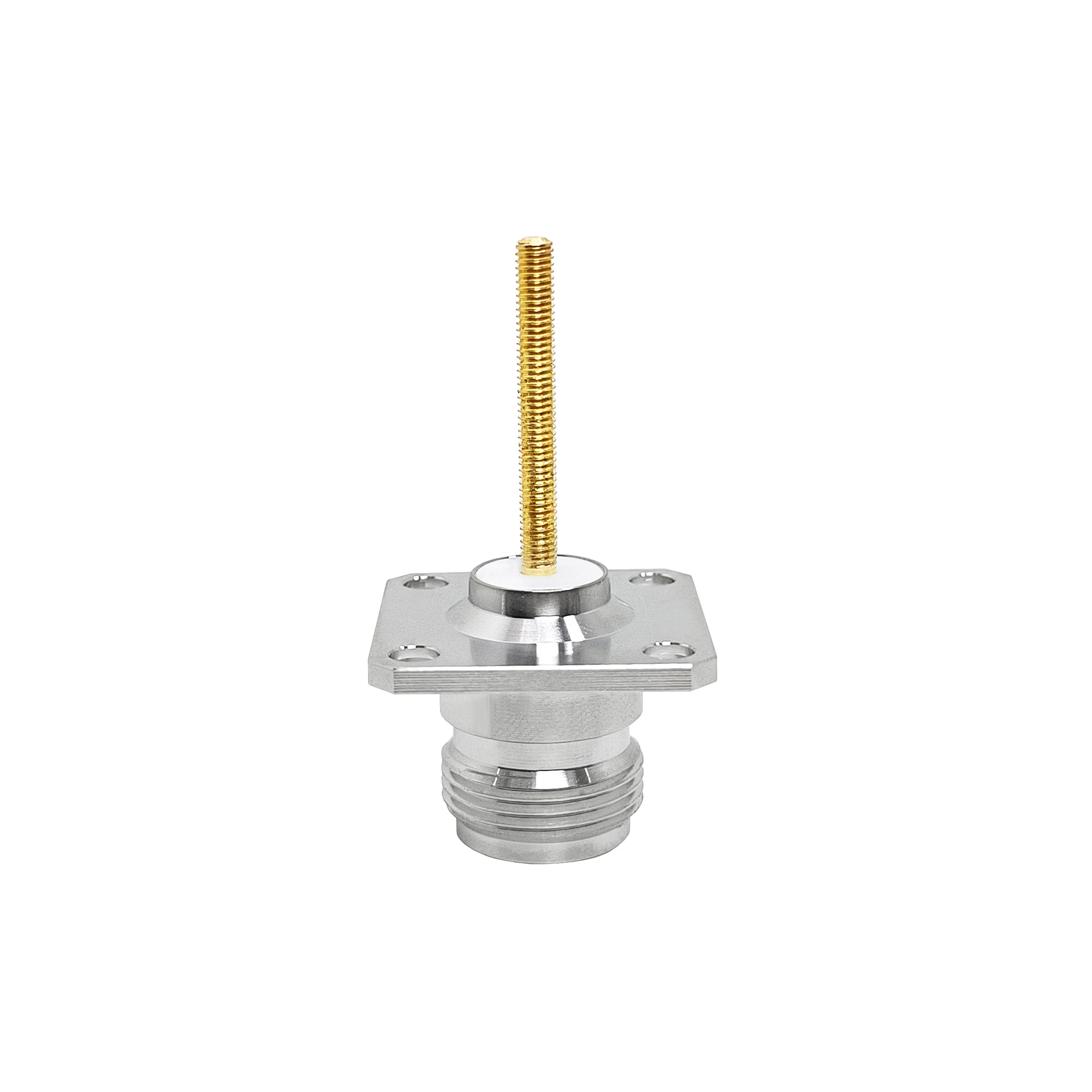 N Female Connector with Square 4-Hole Flange 25mm Pin 50Ω Impedance