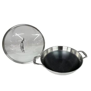 30cm Stainless Steel Non Stick Cooking Pot Honeycomb Wok