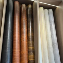 DUUEIHHUER Modern 0.30mm PVC Self-Adhesive Furniture Films Wood Texture Membrane Foil Wall Decoration Cheap Price Roll Wood