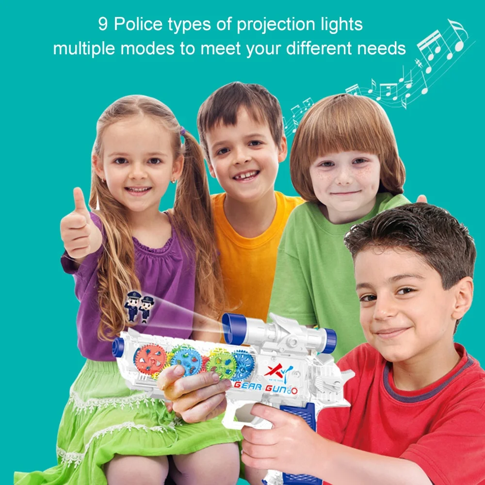 Multi Mode Switching With Light and Sounds Pistola De Juguete Transparent Gear Electric Concept Projector Gun Toys