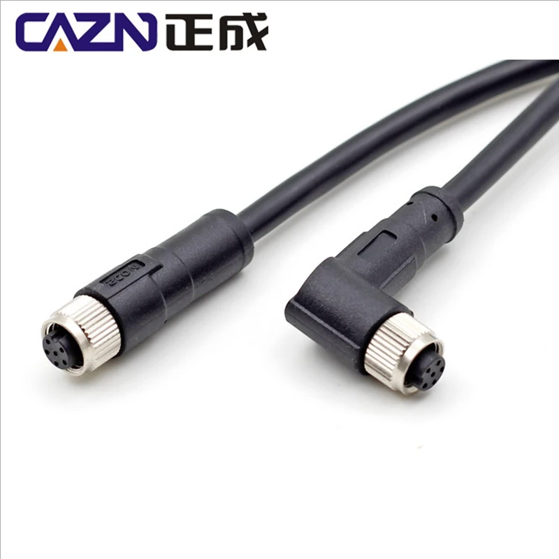 M8 2/3 Pin Straight Angled Male Female Overmolded Plug With Shielded Unshielded Pvc Pur Cable 1/2/5 Meter Connector