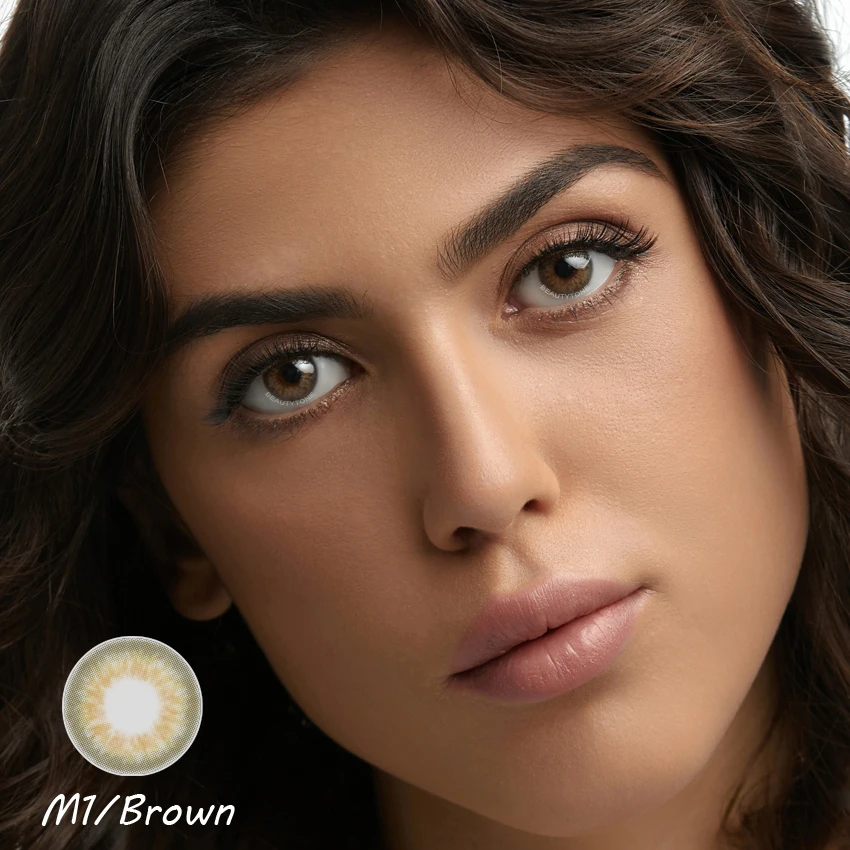 Косметические цветные контактные линзы BeautyTone Mira коричневый 14 диаметров