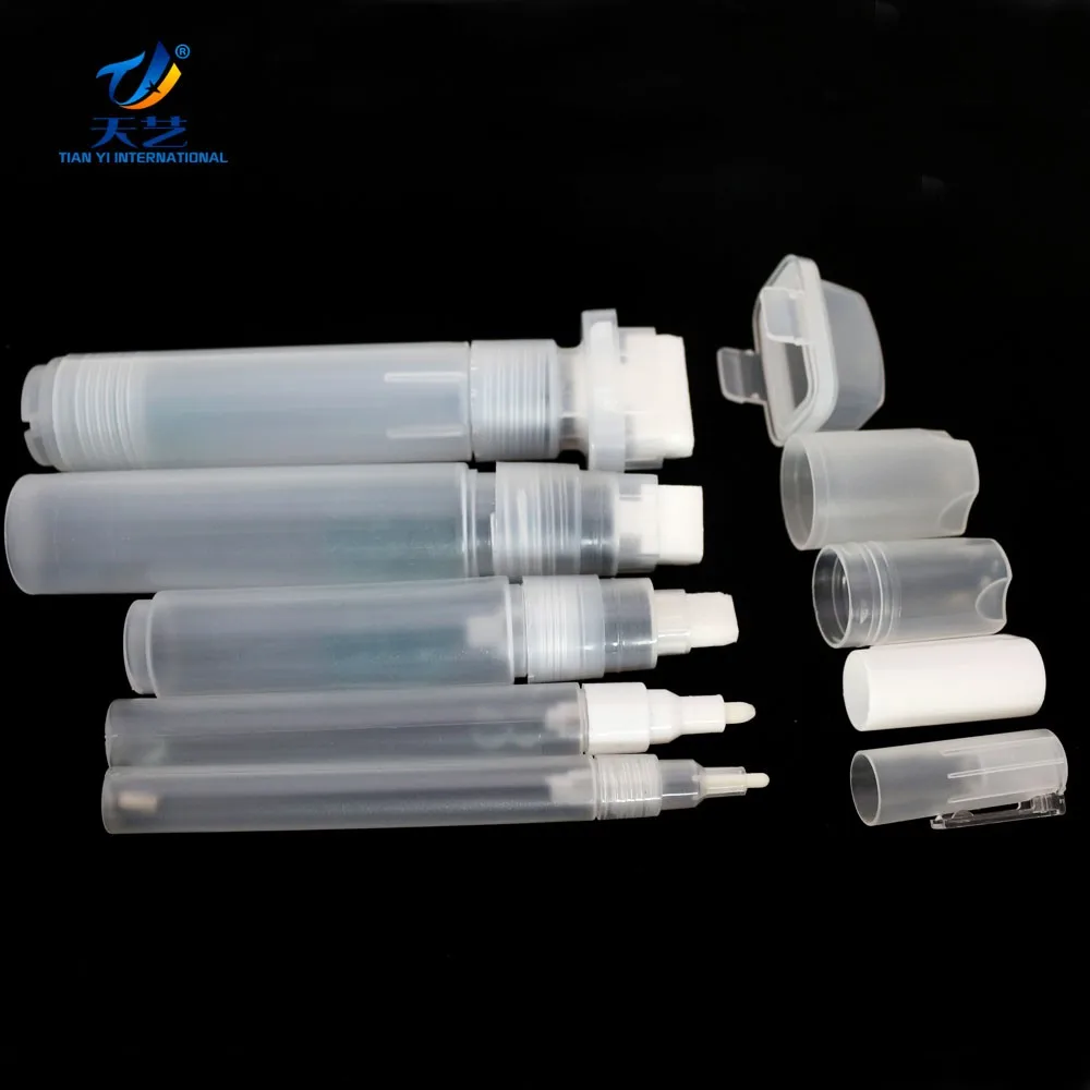 Empty Refill Paint Markers Blank Refillable Paint Pens Empty Refillable Marker for Painting, Transparent Pen Tube, Fill with You