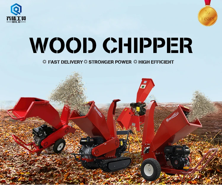 15HP Wood Pallet Shredder Mobile Engine Diesel Wood Chipper Shredder ...