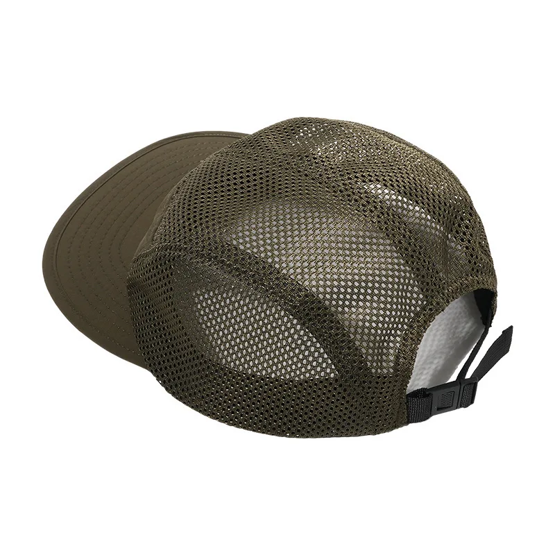 Customizable Soft-brim Lightweight 5-panel Cycling And Hiking Trail Cap, Custom Nylon Polyester Mesh Men's Running Cap_voghion.com
