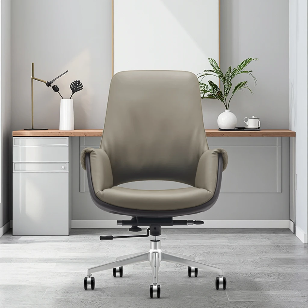 Modern Leather Executive Office Chair with Ergonomic Design Adjustable Height Lockable Recline 5