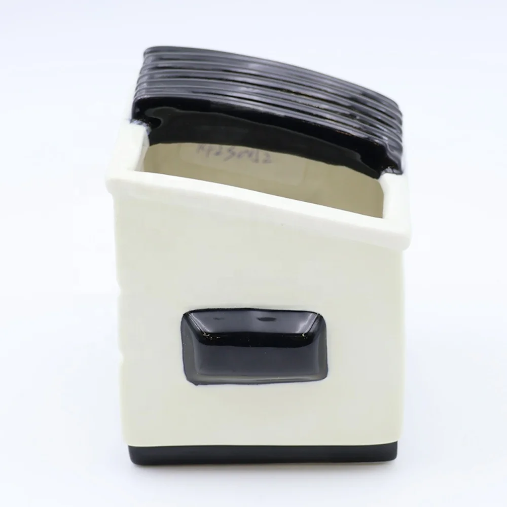 OEM ODM Bulk Order Unique Barware Porcelain Trash Dustbin Shaped Beverages Cocktail Glasses Cups Ceramic Dumpster Fire Tiki Mug