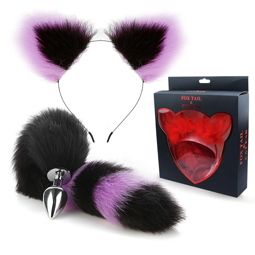 anal plug rosebud Fox Tail Plug Butt Plug Black Cat Tail Butt Plug Ddlg Fox Tail Bdsm Sex  Toys Butt Plug Anal Plug Mature Didlo Toys Size S M L