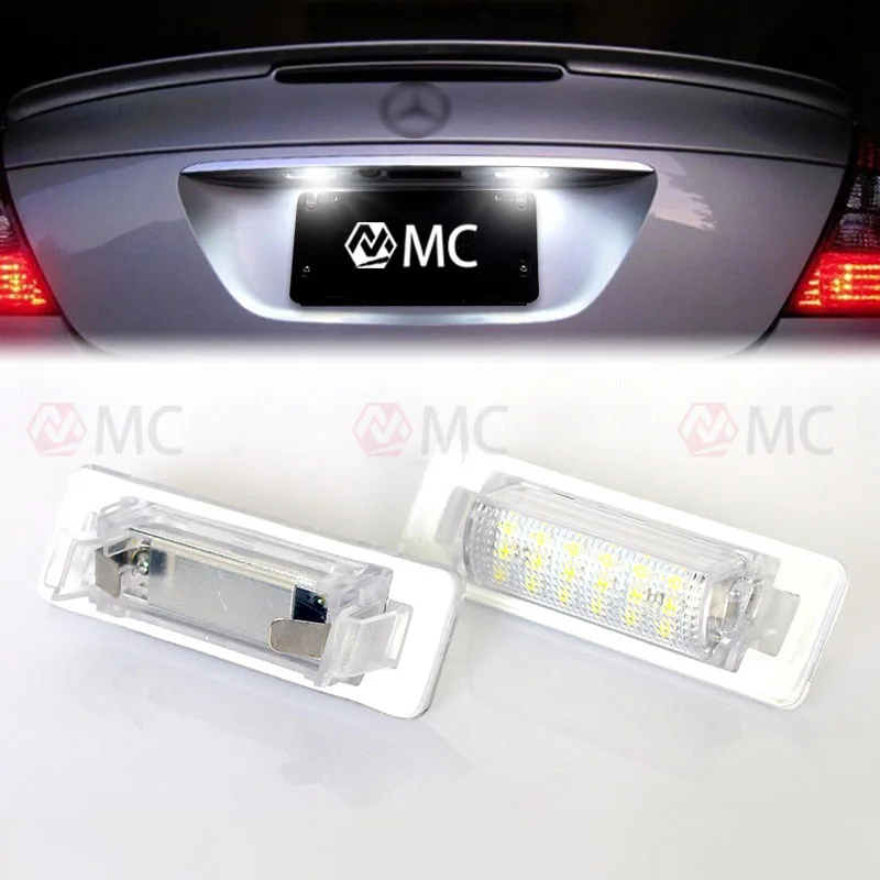 LED License Plate Light for Benz W210 4D Sedan W202 4D Sedan Facelif Rear License Plate Led Light