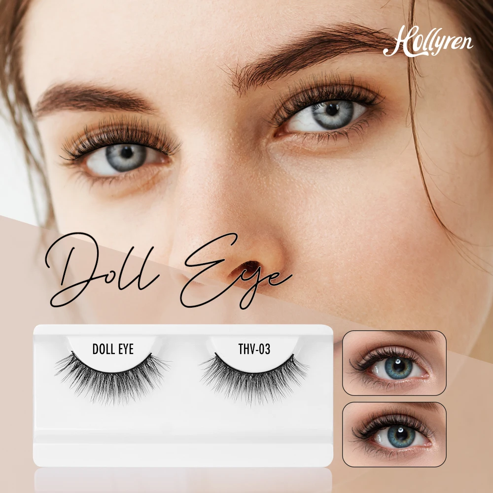 Hollyren Triangle Lash - Invisible Clear Band Faux Mink Eyelashes