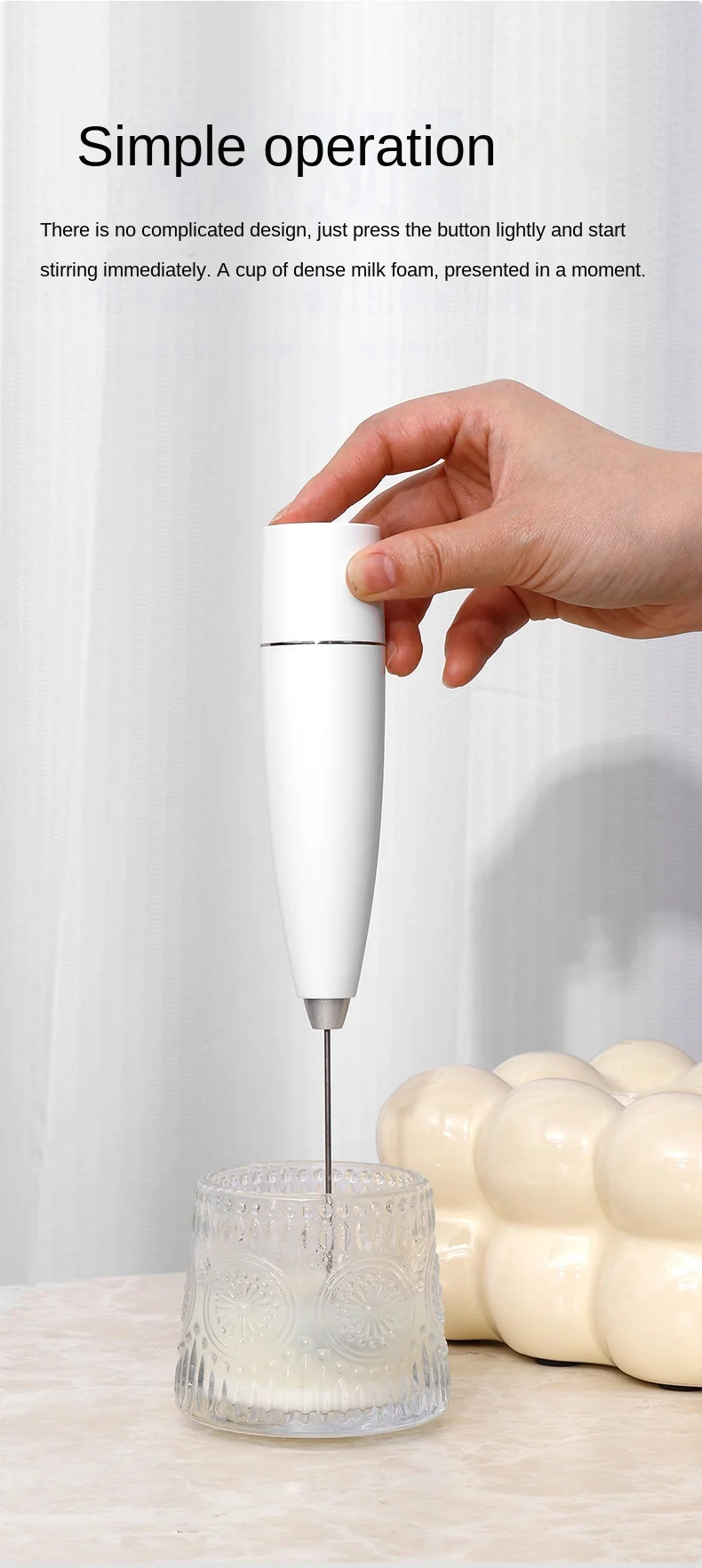 2023 Battery Operated Automatic Hand Milk Frother Drinks Milk Frother