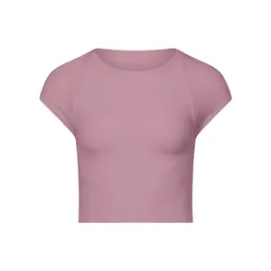 Women's Sexy Slim Gym T-Shirt Quick-Drying for Tencel Breathable Yoga Clothes Front Logo Print for Spring Summer Plus Size