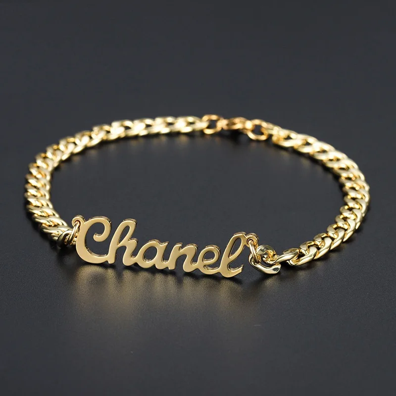 Custom Name Chain Bracelet for Men 5MM Thick Stainless Steel Cuban