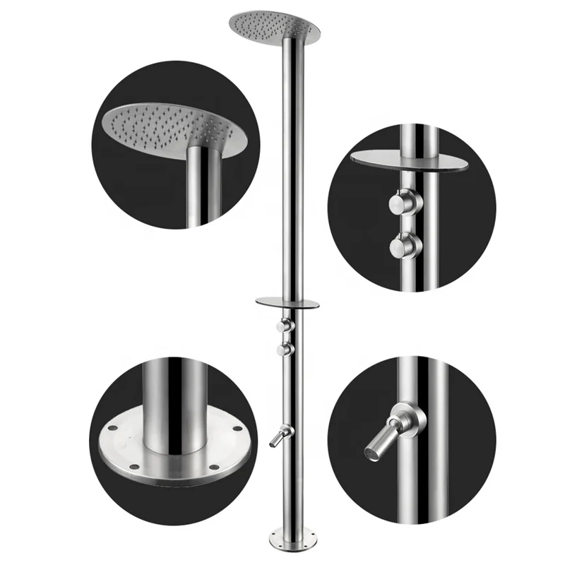 Stainless Steel Chrome Freestanding Beach Garden Pool Stand